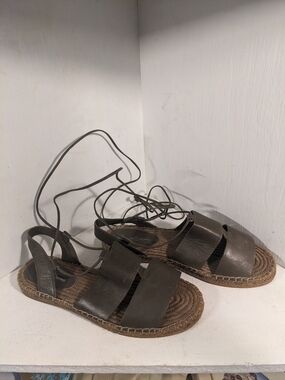 Treasure & Bond Olive Wrap Espadrille Sandals